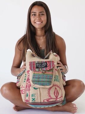 RICE LOVE Recycled Travel Backpack Agra - New